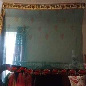 Vintage extra long Rose and Sacred elephant Shawl